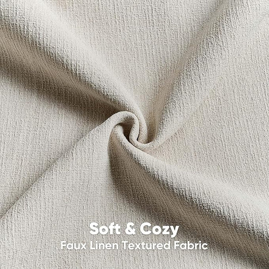 FUTEI Beige Chenille Decorative Throw Pillow Covers 20x20 Inch Set of 2,Soft Cozy Faux Linen Textured Cushion Case,Farmhouse Home Decor for Couch Living Room