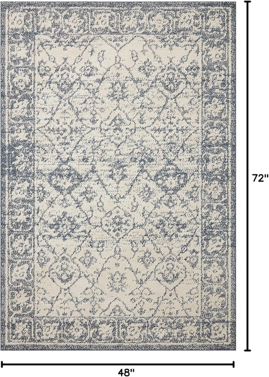 Loloi Magnolia Home by Joanna Gaines Gigi Collection GIG-02 Ivory/Blue 4'-0" x 6'-0" Accent Rug
