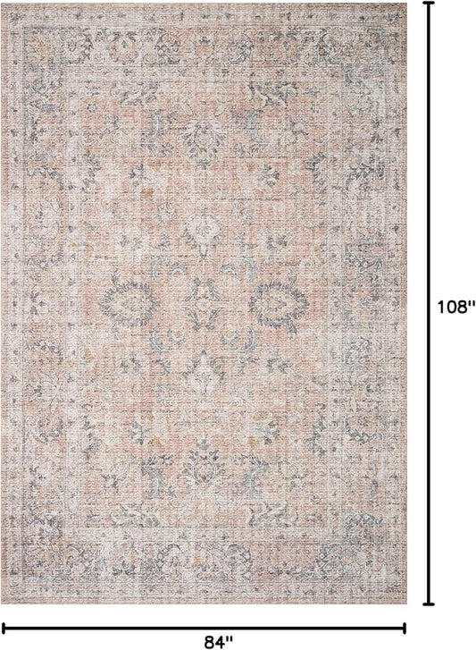 Loloi Skye Collection SKY-01 Blush/Grey 7' x 9' Oval Area Rug