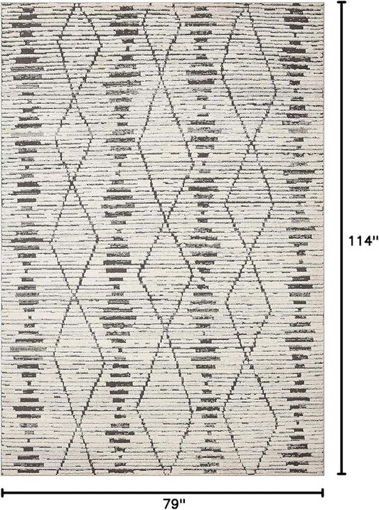 Loloi Kamala Collection KAM-02 Charcoal/Dove 6'-7" x 9'-6" Area Rug