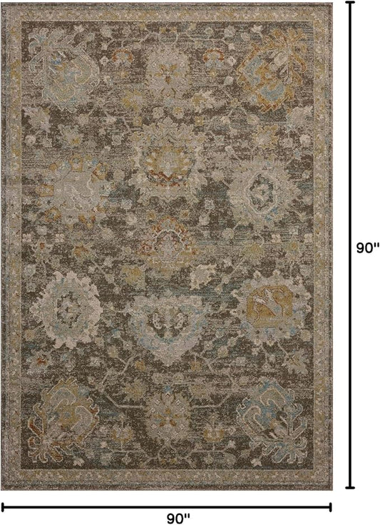 Loloi Magnolia Home by Joanna Gaines Mona Collection MOA-02 BARK/Multi 7'-6" x 7'-6" Round Area Rug