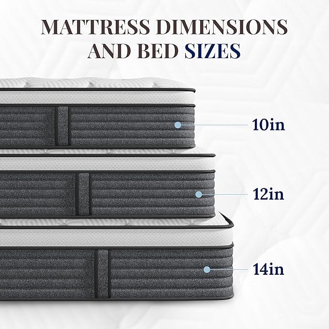 CH CHARME HOUSE Twin Mattress, 14 Inch Twin Size Hybrid Mattress in a Box, Medium Feel Foam and Individual Pocket Springs, Extra Edge Support, Pressure Relief, CertiPUR-US