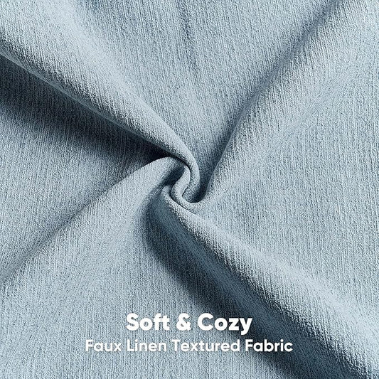FUTEI Denim Blue Chenille Decorative Throw Pillow Covers 12x20 Inch Set of 2,Soft Cozy Faux Linen Textured Lumbar Pillow Cases,Farmhouse Home Decor for Couch Living Room