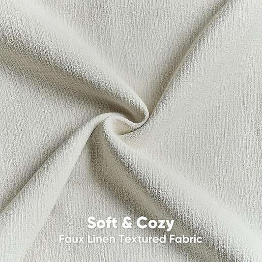 FUTEI Cream Chenille Decorative Throw Pillow Covers 20x20 Inch Set of 2,Soft Cozy Faux Linen Textured Cushion Case,Farmhouse Home Decor for Couch Living Room