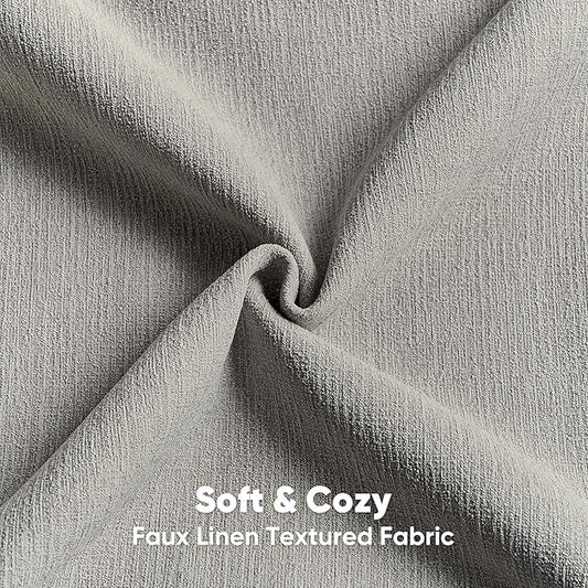 FUTEI Smoke Gray Chenille Decorative Throw Pillow Covers 24x24 Inch Set of 2,Soft Cozy Faux Linen Textured European Pillow Shams,Farmhouse Home Decor for Couch Living Room