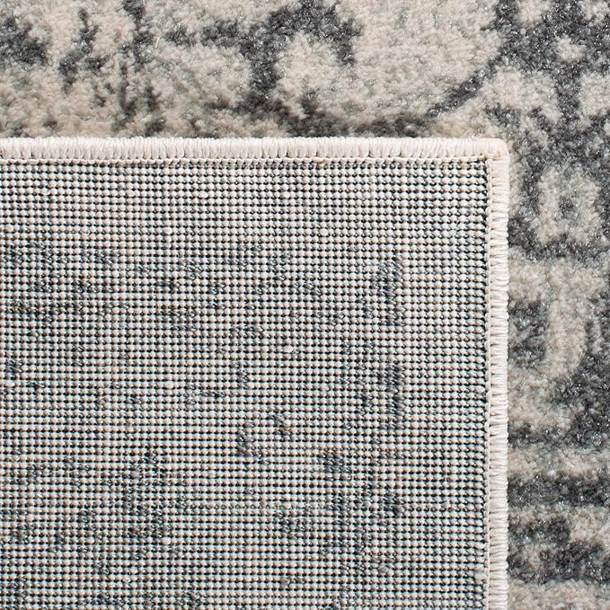 SAFAVIEH Evoke Collection 3' x 5' Ivory/Grey EVK256F Oriental Distressed Non-Shedding Living Room Bedroom Accent Rug