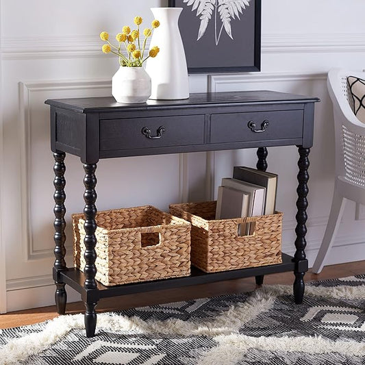 SAFAVIEH Home Collection Athena Black 2-Drawer Console Table