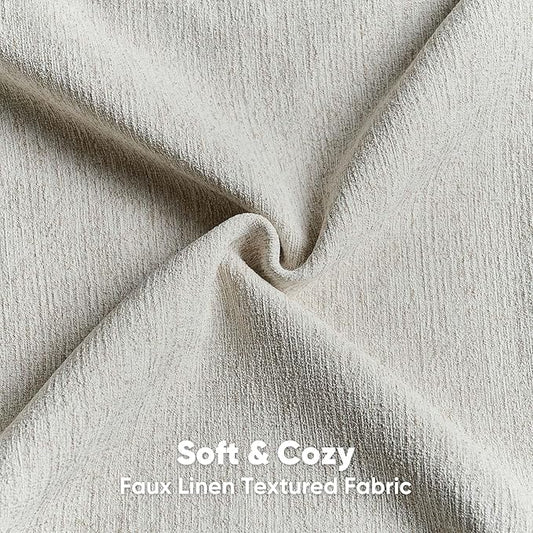 FUTEI Natural White Wood Chenille Decorative Throw Pillow Covers 16x16 Inch Set of 2,Soft Cozy Faux Linen Textured Cushion Case,Farmhouse Home Decor for Couch Living Room