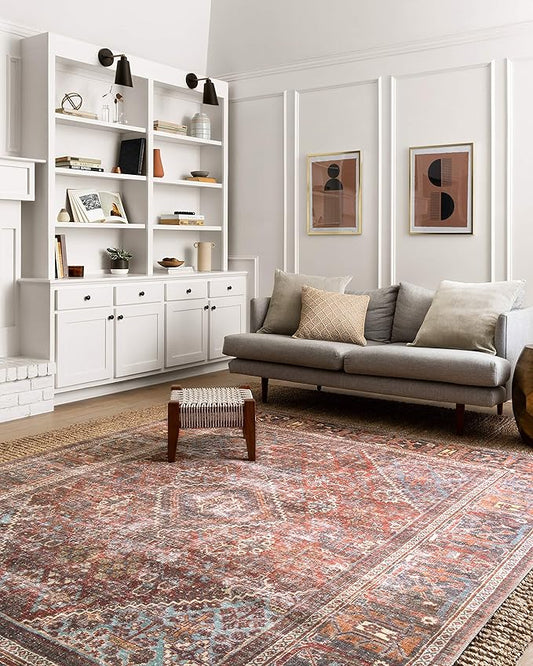 Loloi Loren Collection LQ-13 Brick/Midnight 8'-4" x 11'-6" Area Rug