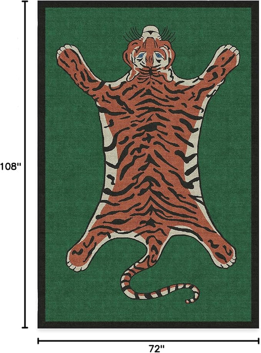 RUGGABLE x Jonathan Adler Machine Washable Modern Area Rug – Tiger Emerald 6x9, Stain-Resistant, Non-Slip – Medium Rugs for Living Room, Bedroom, Hallway, Entryway & Office–with Cushioned Pad