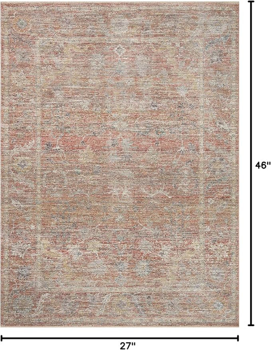 Loloi Magnolia Home by Joanna Gaines Millie Collection MIE-04 Sunset/Multi 2'-3" x 3'-10", .25" Pile Height, Accent Rug