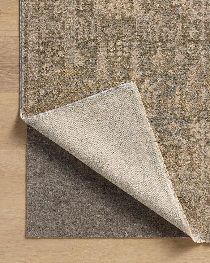 Loloi Magnolia Home by Joanna Gaines Junie Collection JUE-02 Moss/Natural 9'-6" x 9'-6", .38" Pile Height, Round Area Rug