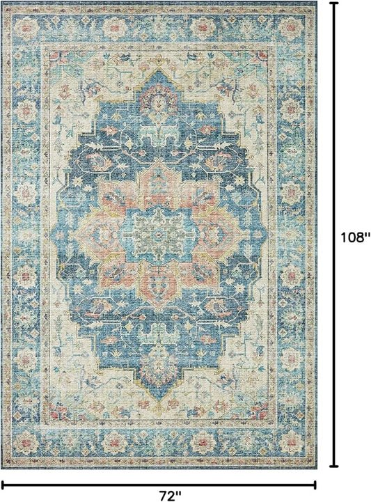 Loloi Skye Collection SKY-12 Ocean/Multi 6'-0" x 9'-0" Area Rug