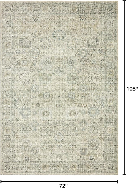 Loloi Skye Collection SKY-14 Natural/Sage 6'-0" x 9'-0" Area Rug