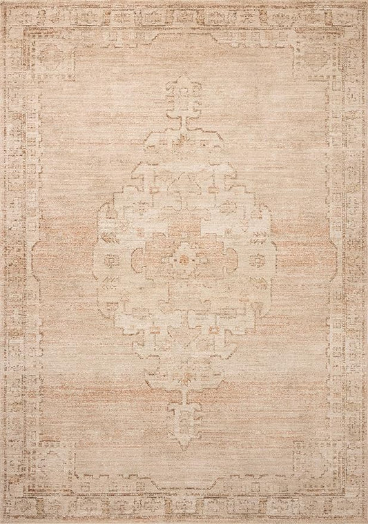 Loloi Chris Loves Julia Palma Collection PLM-02 Spice/Natural 3'-6" x 5'-6" Accent Rug Vintage Style Boho Living Room Bedroom Carpet