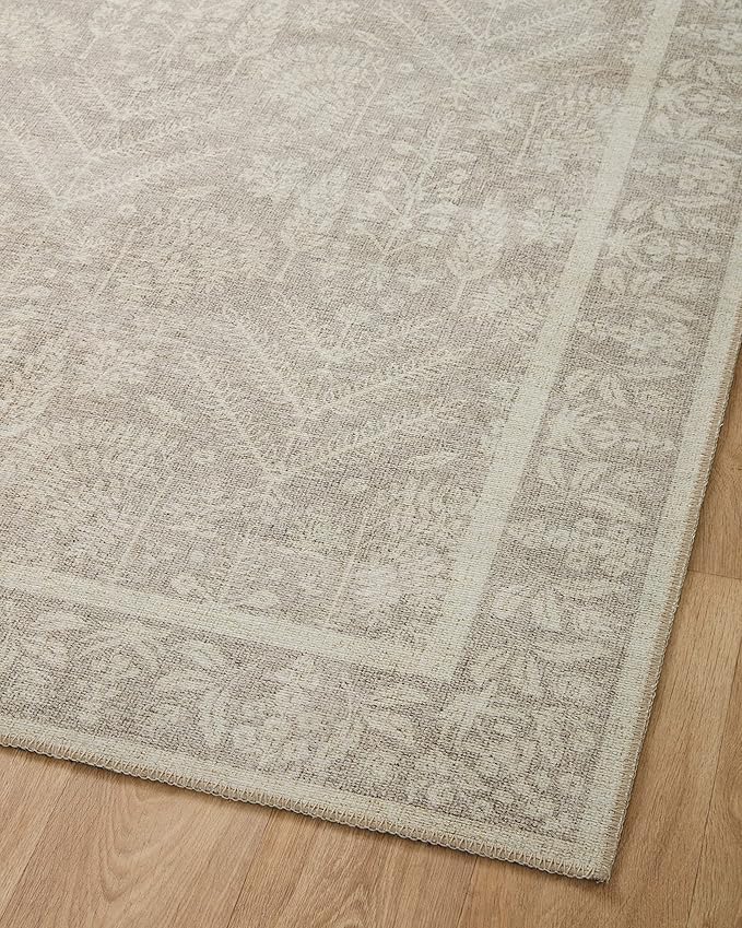 Loloi Rifle Paper Co. Maison Collection MAO-02 Bough Natural 7'-6" x 9'-6", .19" Pile Height, Area Rug