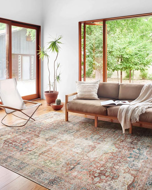 Loloi Loren Collection LQ-14 Brick/Multi 2'-3" x 3'-9" Accent Rug