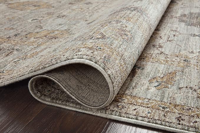 Loloi Magnolia Home by Joanna Gaines Millie Collection MIE-02 Sky/Gold 2'-3" x 3'-10", .25" Pile Height, Accent Rug