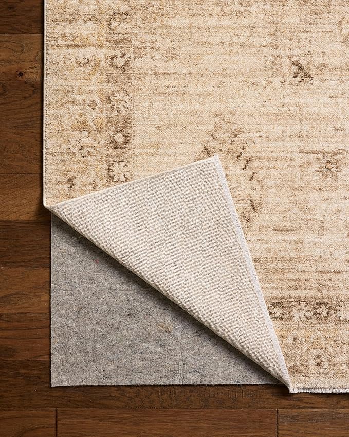 Loloi Chris Loves Julia Palma Collection PLM-06 Natural/Smoke 2'-3" x 3'-10" Fringe Accent Rug Vintage Style Boho Living Room Bedroom Carpet