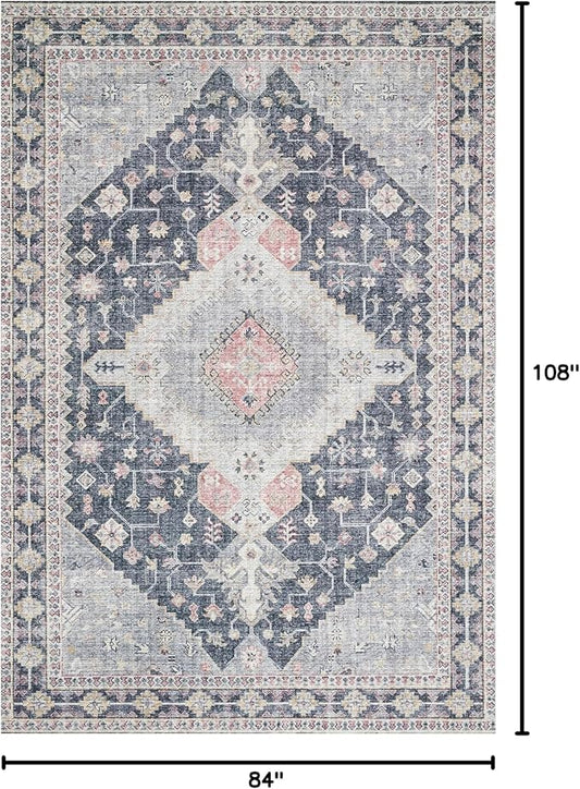 Loloi Skye Collection SKY-02 Charcoal/Multi 7' x 9' Oval Area Rug