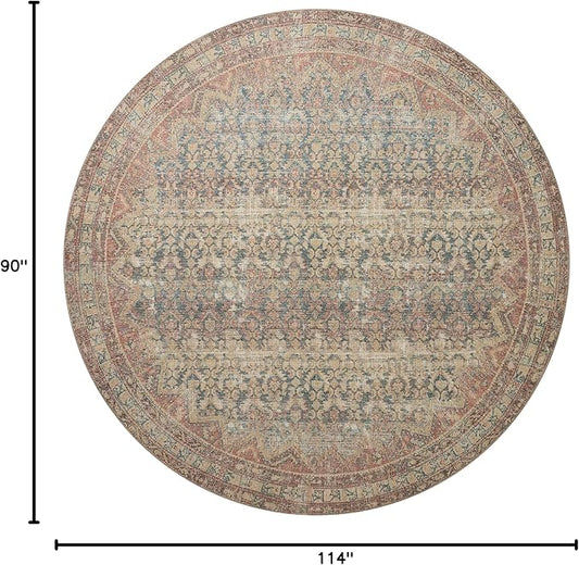 Loloi Angela Rose Aubrey Collection AUB-03 Ocean/Spice 7'-6" x 9'-6", .19" Pile Height, Area Rug