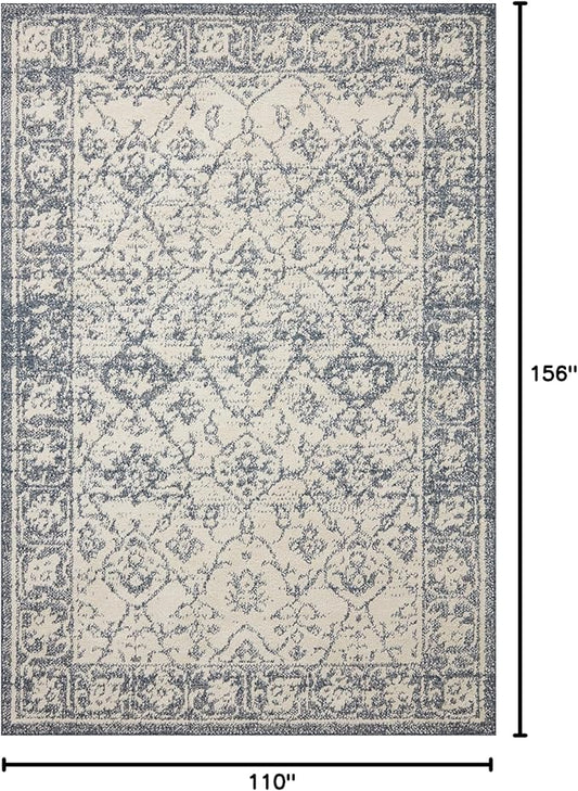 Loloi Magnolia Home by Joanna Gaines Gigi Collection GIG-02 Ivory/Blue 9'-2" x 13' Area Rug