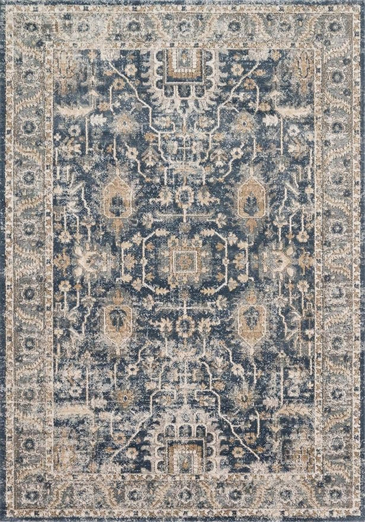 Loloi Teagan Collection TEA-03 Denim/Pebble 11'-6" x 15' Area Rug, Large, Soft Neutral Rug, High-Traffic for Living Room, Bedroom, Home Office, Dining Area