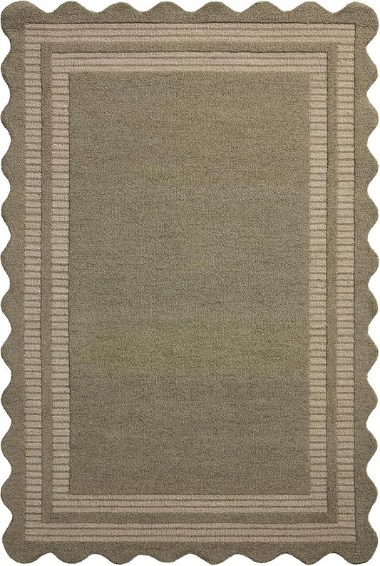 Loloi Chris Loves Julia Scottie Collection SCO-01 Olive/Pebble 3'-6" x 5'-6", .87" Pile Height, Accent Rug