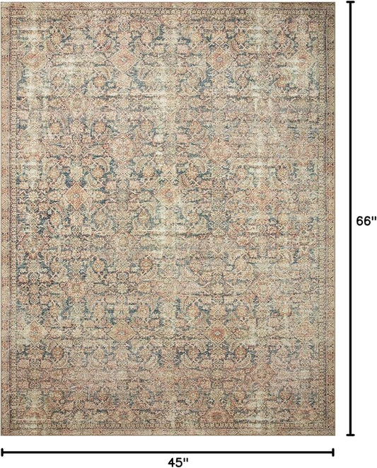 Loloi Angela Rose Aubrey Collection AUB-01 Navy/Multi 3'-9" x 5'-6", .19" Pile Height, Accent Rug