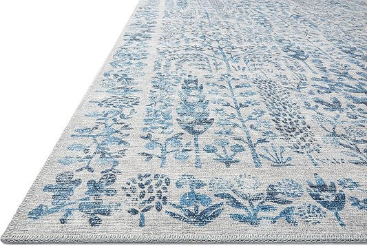 Loloi Rifle Paper Co. Maison Collection MAO-07 Blue 2'-3" x 3'-9", .19" Pile Height, Accent Rug