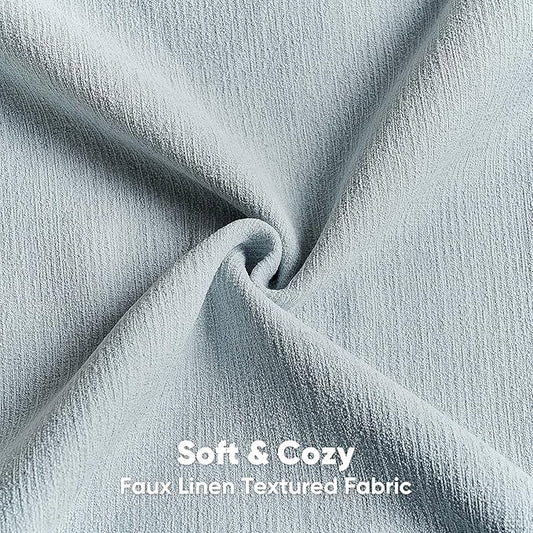 FUTEI Dusty Blue Chenille Decorative Throw Pillow Covers 24x24 Inch Set of 2,Soft Cozy Faux Linen Textured European Pillow Shams,Farmhouse Home Decor for Couch Living Room