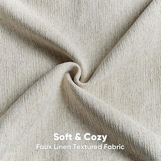 FUTEI Natural Linen Chenille Decorative Throw Pillow Covers 20x20 Inch Set of 2,Soft Cozy Faux Linen Textured Cushion Case,Farmhouse Home Decor for Couch Living Room