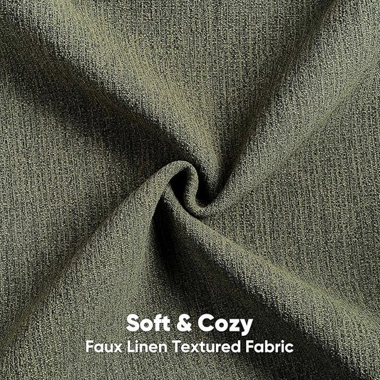 FUTEI Moss Green Chenille Decorative Throw Pillow Covers 12x20 Inch Set of 2,Soft Cozy Faux Linen Textured Lumbar Pillow Cases,Farmhouse Home Decor for Couch Living Room