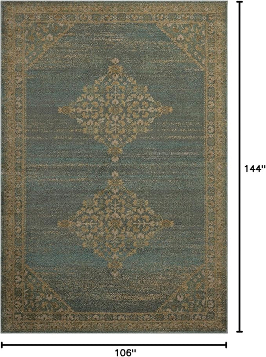 Loloi Magnolia Home by Joanna Gaines Mona Collection MOA-04 Aqua/Wheat 8'-10" x 12' Area Rug