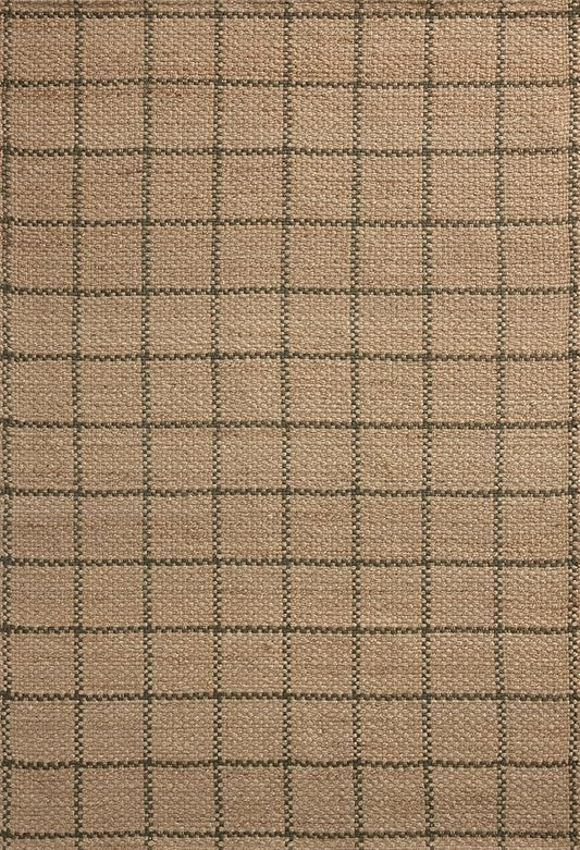 Loloi Chris Loves Julia Fletcher Collection FLE-01 Natural/Olive 7'-9" x 9'-9", .37" Pile Height, Area Rug
