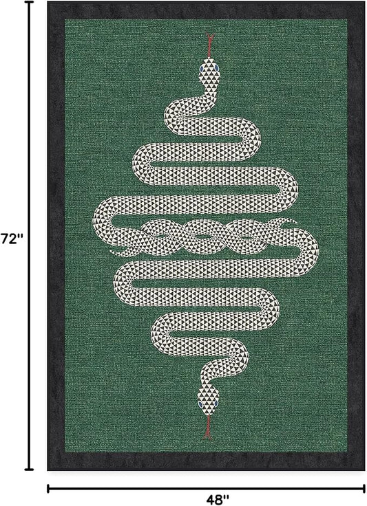 RUGGABLE x Jonathan Adler Washable Modern Area Rug – Venom Emerald 4x6, Stain-Resistant, Non-Slip – Medium Machine Washable Rugs for Living Room, Bedroom, Hallway, Entryway & Office–with Standard Pad