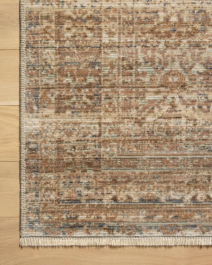 Loloi Amber Lewis Molly Collection MOL-01 Natural/Denim 6'-7" x 9'-2" Low Pile Area Rug