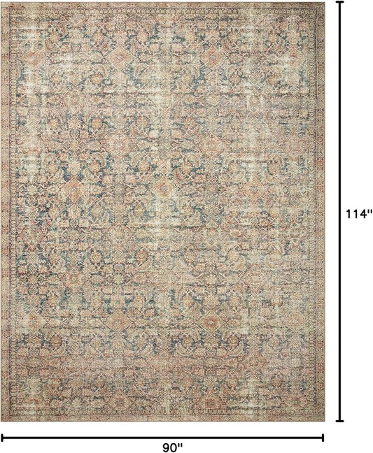 Loloi Angela Rose Aubrey Collection AUB-01 Navy/Multi 7'-6" x 9'-6", .19" Pile Height, Area Rug
