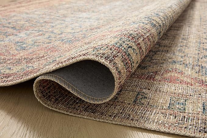 Loloi Angela Rose Aubrey Collection AUB-03 Ocean/Spice 5'-0" x 5'-0", .19" Pile Height, Round Area Rug