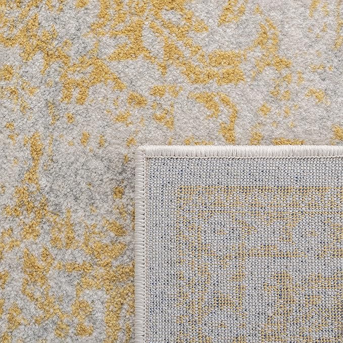 SAFAVIEH Evoke Collection Runner Rug - 2'2" x 11', Ivory & Gold, Distressed Design, Non-Shedding & Easy to Clean, Ideal for Foyer, Bedroom, Kitchen, Hallway (EVK256B)
