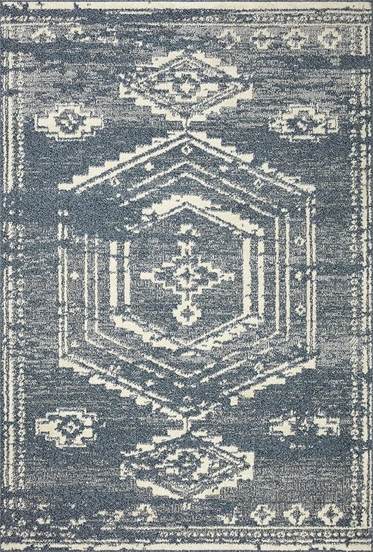 Loloi Magnolia Home by Joanna Gaines Gigi Collection GIG-03 Denim/Ivory 2'-7" x 10'-0" Runner Rug