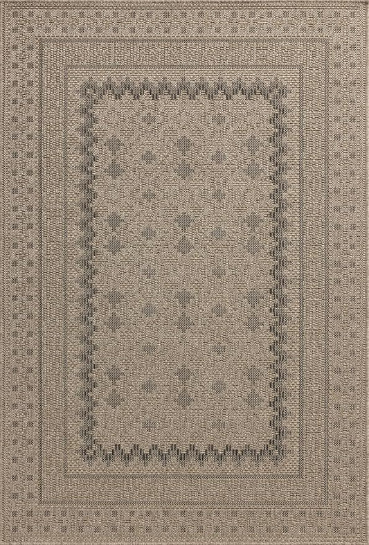 Loloi Chris Loves Julia Providence Collection PRC-06 Charcoal/Dove 3'-9" x 5'-9", .12" Pile Height, Indoor/Outdoor Accent Rug