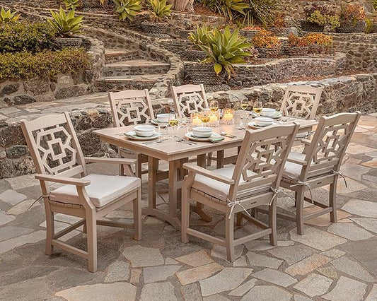 Martha Stewart by POLYWOOD® Chinoiserie Dining Arm Chair in Mahogany