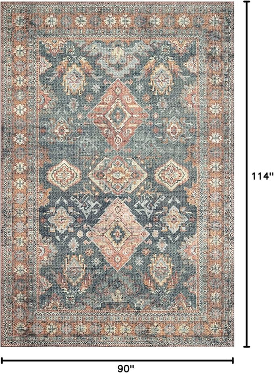 Loloi II Skye Collection SKY-10 Sea/Rust 7'-6" x 9'-6" Area Rug