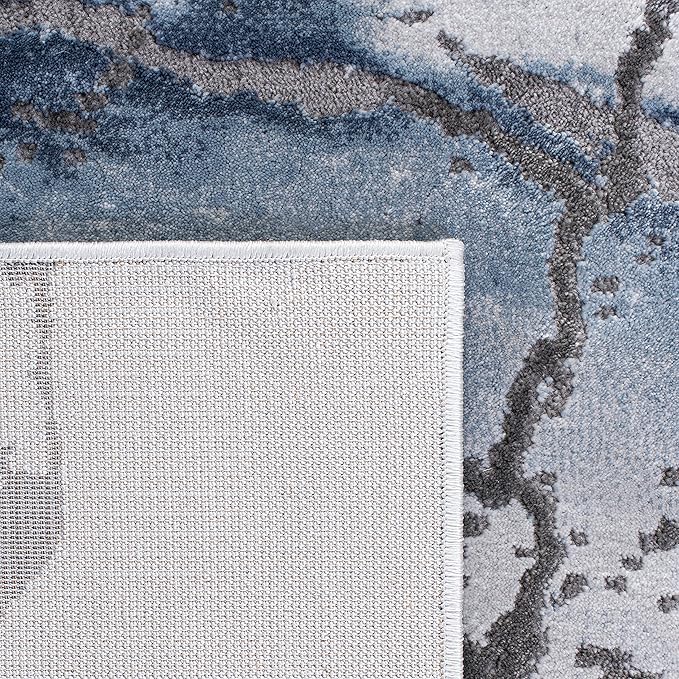 SAFAVIEH Craft Collection Area Rug - 10'6" x 14', Grey & Blue, Modern Abstract Design, Non-Shedding & Easy Care, Ideal for High Traffic Areas in Living Room, Bedroom (CFT877L)