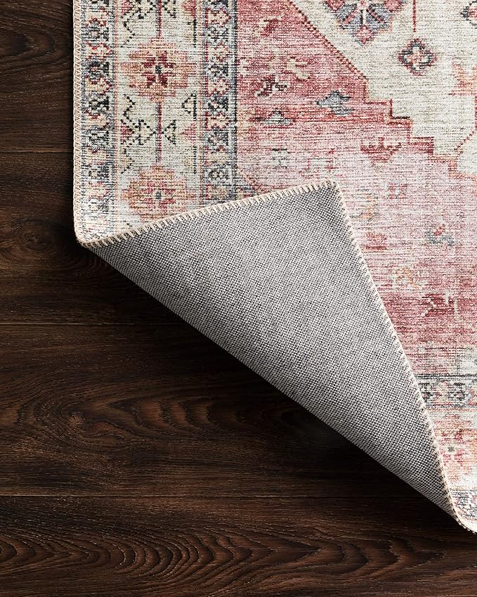 Loloi Skye Collection SKY-02 Ivory/Berry 2'-0" x 5'-0" Accent Rug