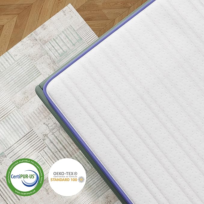 Queen Mattress 10 Inch, Rest Only Queen Mattress in a Box, Memory Foam & Individually Wrapped Coils Pocket Spring for Motion Isolation and Pressure Relief, Medium Firm