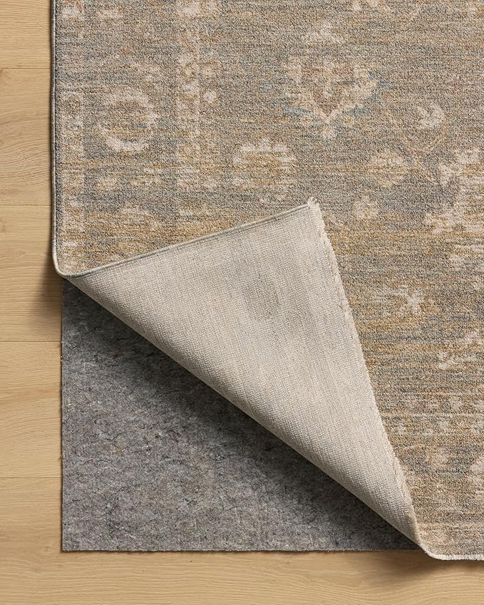 Loloi Chris Loves Julia Louisa Collection LOI-04 Lagoon/Ivory 7'-10" x 7'-10", .38" Pile Height, Round Area Rug