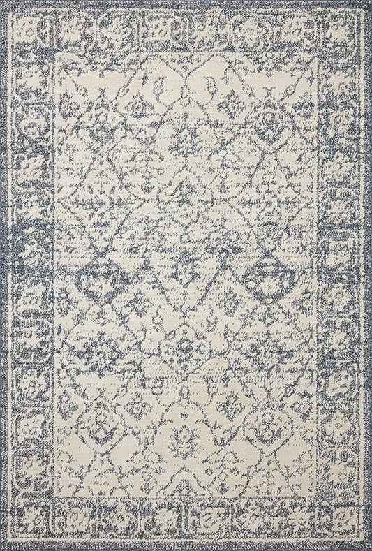 Loloi Magnolia Home by Joanna Gaines Gigi Collection GIG-02 Ivory/Blue 2'-7" x 10'-0" Runner Rug