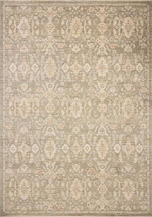Loloi Chris Loves Julia Palma Collection PLM-03 Lagoon/Natural 2'-7" x 12'-0" Runner Rug Vintage Style Boho Living Room Bedroom Carpet